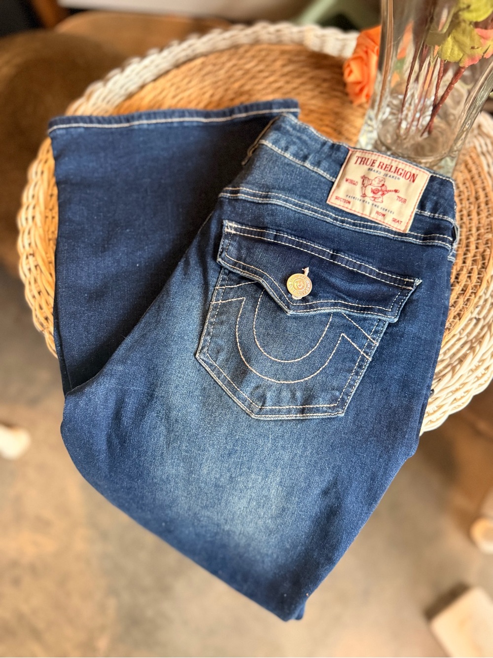 True Religion Dark Blue Boot Cut Jeans